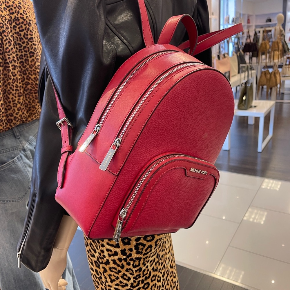 MICHAEL KORS Jaycee Md Zip Pocket Pebbled Leather Backpack
Dark Raspberry 
NWT - Picture 16 of 16